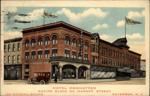 Paterson New Jersey NJ Hotel Manhattan c1910 Vintage Postcard