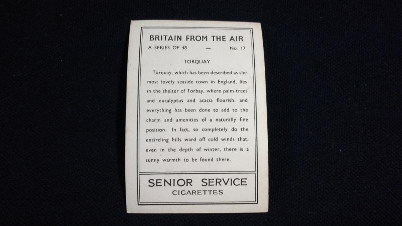 Senior Service Cigarette Card No 17 Britain From The Air Torquay