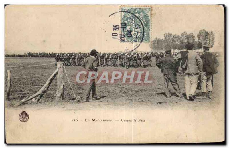 Old Postcard Army maneuvers in Ceasefire