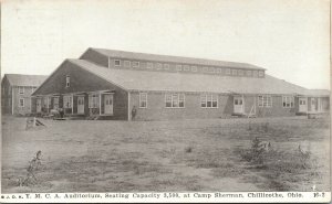 Postcard OH Chillicothe YMCA Auditorium at Camp Sherman US Army ~1918 M61