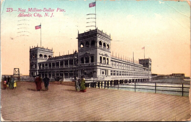 Million Dollar Pier Atlantic City New Jersey Nj Wob Note Cancel Pm Postcard