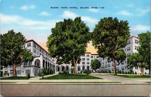 Vtg Biloxi Mississippi MS Buena Vista Hotel 1930s Unused Old Linen View Postcard