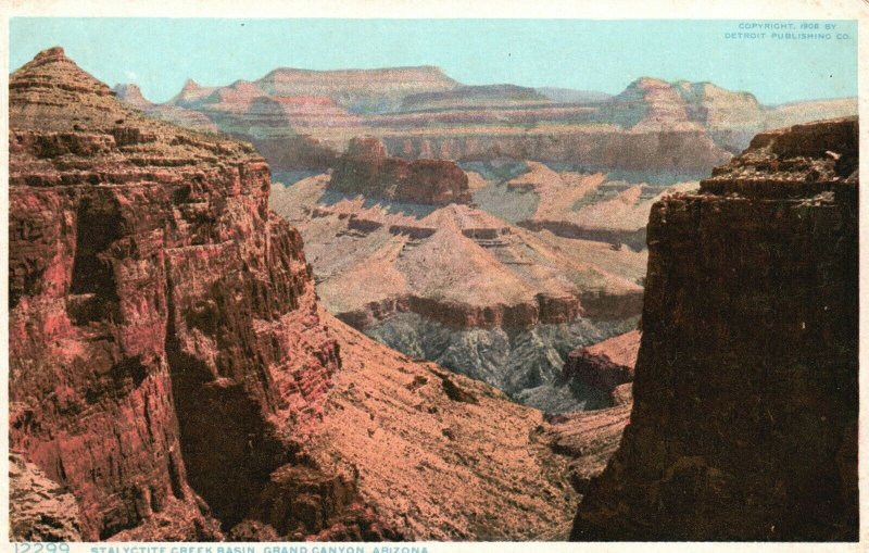 Vintage Postcard 1920's Stalyctite Creek Basin Grand Canyon Arizona Havasu Creek