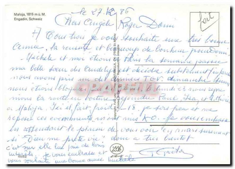 Modern Postcard Maloja Engadin Schweiz