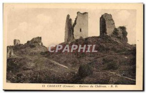 Old Postcard Crozant Ruins Du Chateau