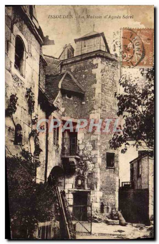 Postcard Old Issoudun House of Agnes Sorel