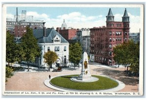 c1940's Intersection Of La. Ave C. St. G. A. R. Washington DC Unposted Postcard