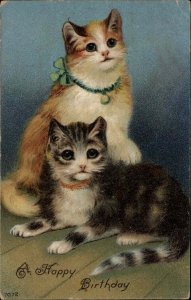 Birthday Kittens Kitty Cats Happy Birthday c1910 Vintage Postcard