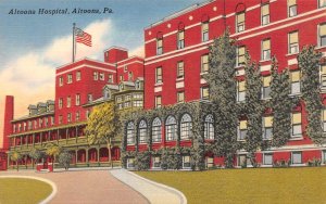 Altoona, PA Pennsylvania  ALTOONA HOSPITAL Blair County  ca1940's Linen Postcard