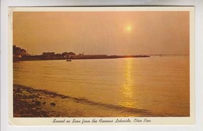 1967 POSTCARD - SUNSET FROM PIER - LAKESIDE OHIO OH