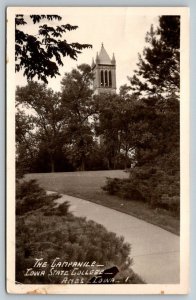 RPPC  The Campanile  Iowa State College  Ames  Iowa  Postcard  1958