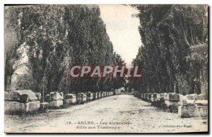 Old Postcard Arles Alyscamps Allee Des Tombs