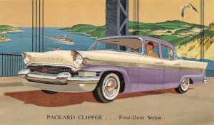 1957 Packard Clipper Four Door Sedan Car Advertising Vintage Postcard AA74461