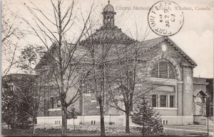 Windsor Ontario Central Methodist Church ON 1907 Fort William Canc Postcard H58