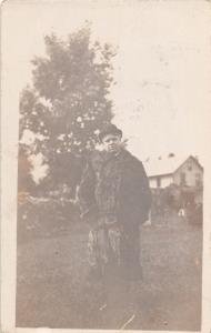 F30/ Monroe Washington RPPC Postcard 1909 Man Wearing Fur Coat