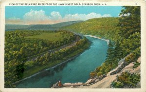 Delaware River Hawks Nest Road Sparrow Bush NY Postcard