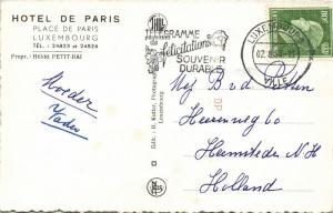luxemburg, LUXEMBOURG, Hotel de Paris (1956) Stamp