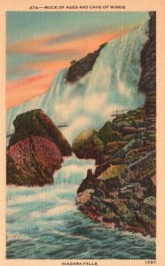 Vintage Postcard 1920's Rock of Ages and Cave of Winds Niagara Falls New York NY