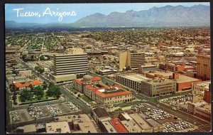 Arizona TUCSON Aerial View of Downtown Santa Catalina Mountains - Chrome