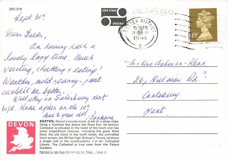 uk49370 west front cathedral exeter devon uk