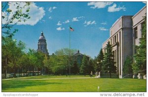 Wyoming Cheyenne State Capitol Grounds With Supreme Court Building And Capito...