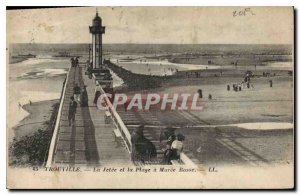 Old Postcard Trouville La Jetee and Plage Maree Basse