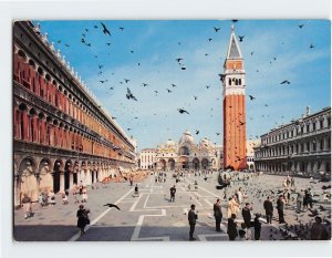 Postcard St. Mark Square and Basilica, Venice, Italy