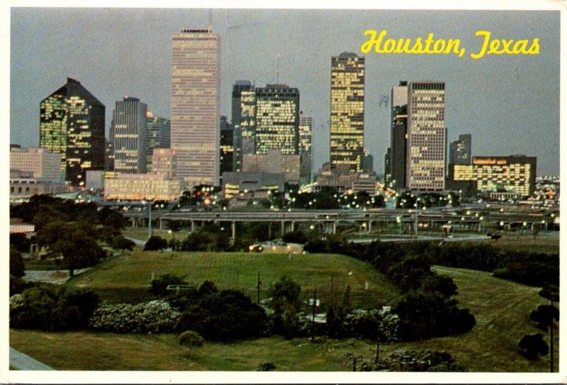 Texas Houston Downtown Skyline 1980