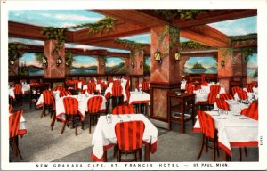Postcard Granada Cafe at St. Francis Hotel in St. Paul, Minnesota