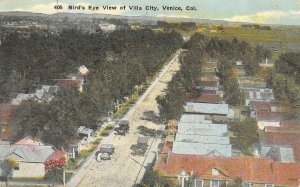 VENICE, CA California  VILLA CITY Bird's Eye View  HOMES~CARS  1942 pm Postcard