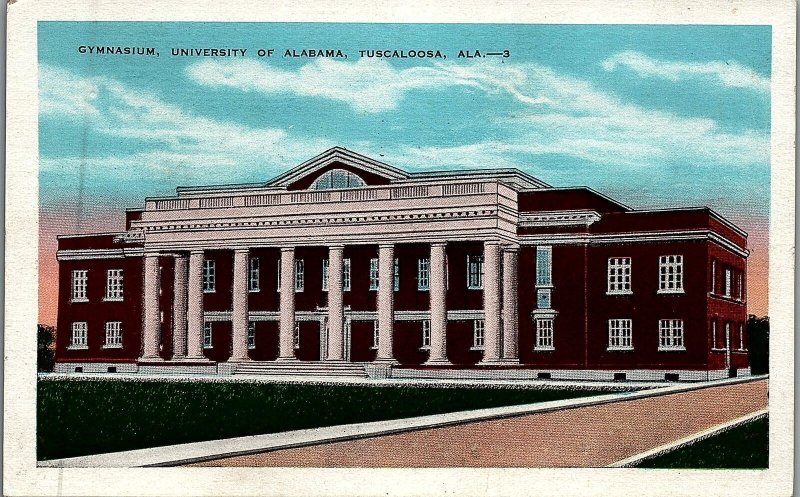 c1940 TUSCALOOSA ALABAMA UNIVERSITY OF ALABAMA GYMNASIUM POSTCARD 25-183 