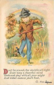 1917 Scarecrow saying artist impression postcard 3239