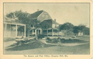 Douglas Hill, Maine Annex and Post Office Pre-Linen Postcard  Unused