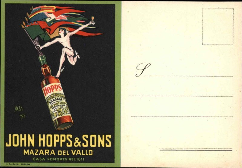 John Hopps & Sons Mazara Del Vallo Wine Aldohol Poster Art Postcard #1