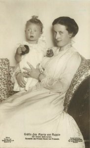 German Royalty RPPC 7744 Ina Maria von Ruppin & her son Prince Oscar of Prussia