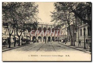 Postcard Old Nimes Boulevard Victor Hugo