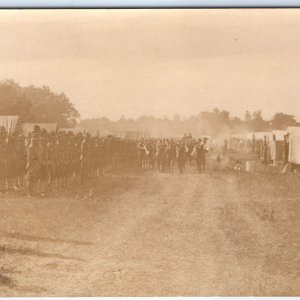 c1910s Military Parade Band RPPC Army Barracks USMC Soldier Real Photo Tent A128