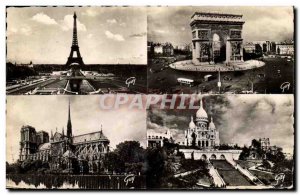 Old Postcard Paris Eiffel Tower Notre Dame Montmartre