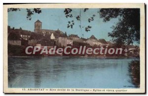 Postcard Old Argentat Rive Droite De La Dordogne Church And Old Quarter