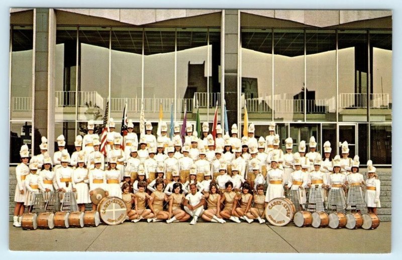 AKRON, Ohio OH ~ AKRON CADET-ETTES Drill Team Marching Band ca 1969  Postcard