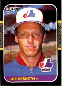 1986 Donruss Baseball Card Joe Hesketh Montreal Expos sk12335