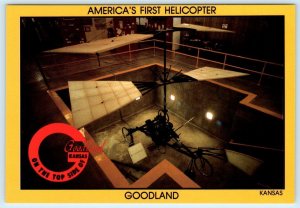 GOODLAND, Kansas KS ~ Plains Museum AMERICA'S FIRST HELICOPTER  4x6 Postcard