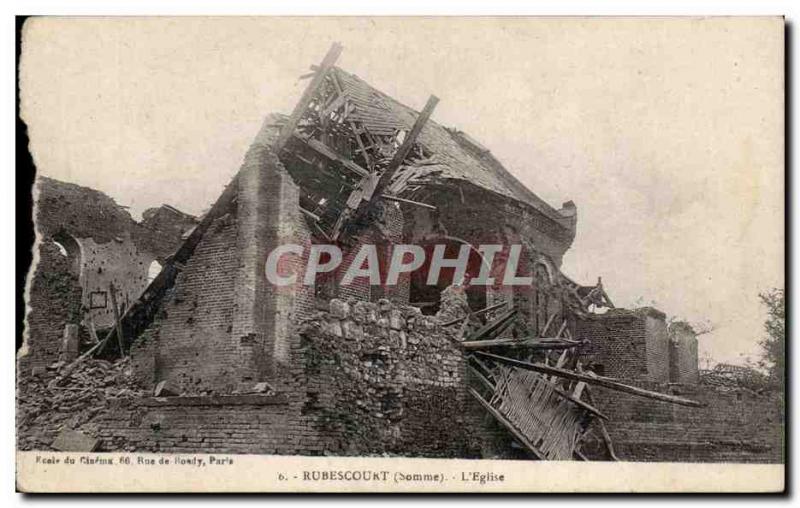 Old Postcard Rubescourt L & # 39eglise