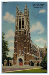 1957 Chapel Duke University Exterior Building Durham North Carolina NC Postcard