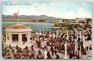 Denver Colorado~Lakeside Park~White City~Bandstand~Lake & Plaza~c1910