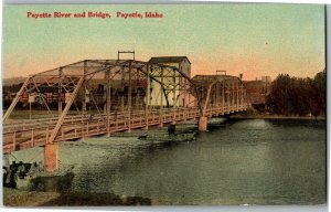 Payette River and Bridge, Payette ID Vintage Postcard C49 