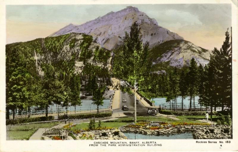 Postcard  Cascade Mountain, Banff Alberta AB. Canada Rocky Series No. 183. RPPC