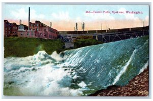 Spokane Washington WA Postcard Lower Falls Scenic View c1910's Antique Residence