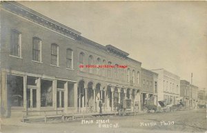 MI, Burr Oak, Michigan, RPPC, Main Street, Commercial Center, Martin Photo