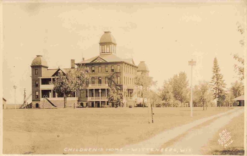 Children's Home Wittenberg Wisconsin RPPC Real Photo postcard